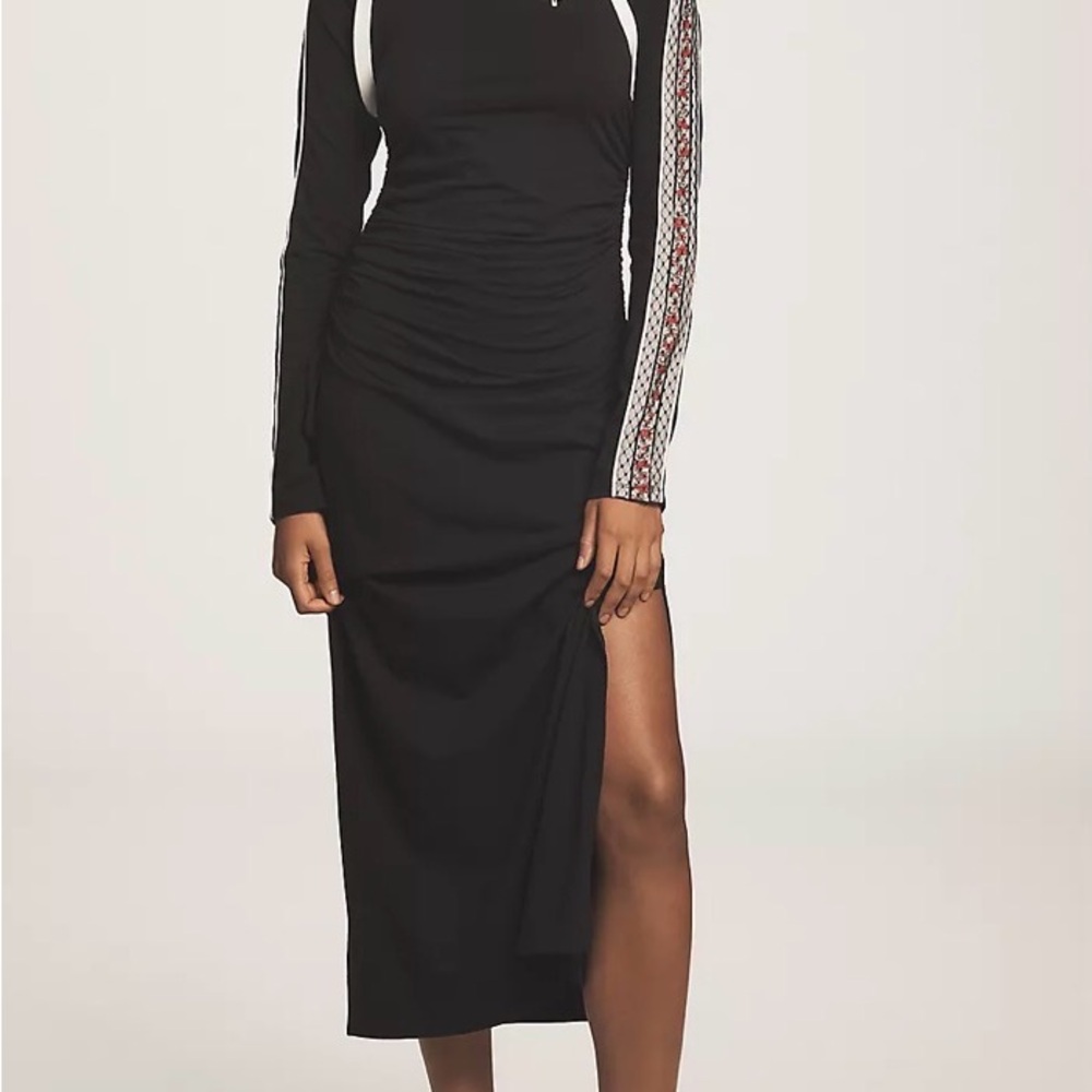 Anthropologie Black and White Floral Maxi Dress